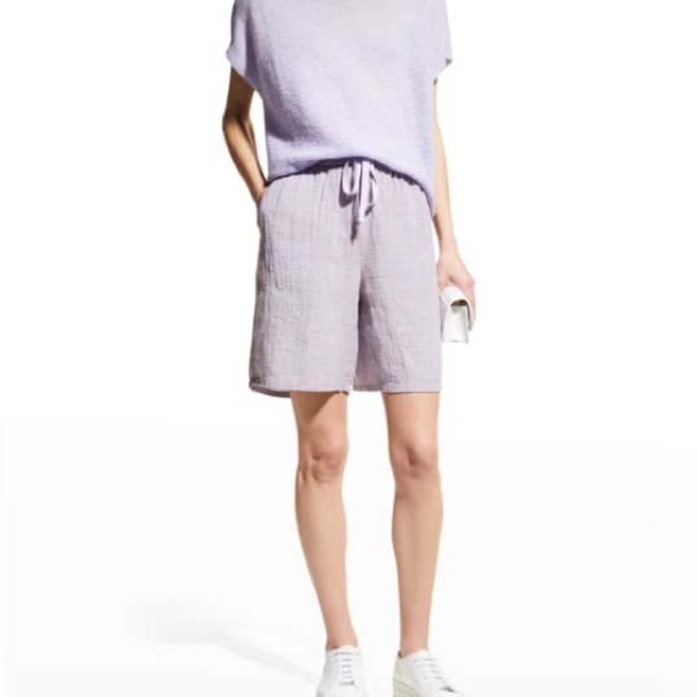 Eileen Fisher Gray Gingham Top